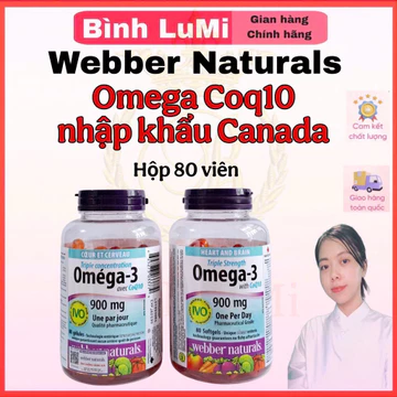 Omega 3 Coq10 webber naturals nhập khẩu canada hộp 80 - Omega canada 900mg Coq10