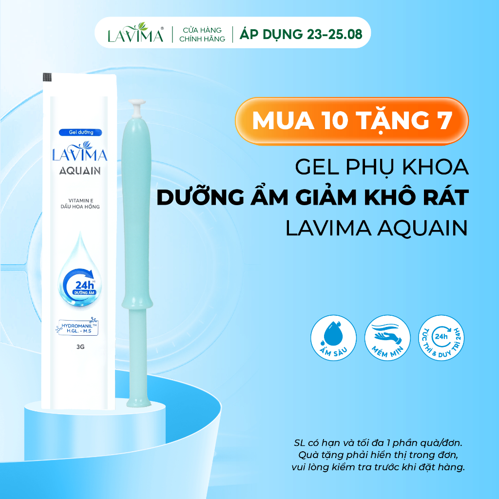 Gel Dưỡng Ẩm Phụ Khoa Lavima Aquain (Đũa Thần Inner), Ẩm Sâu Giảm Khô Rát, Mềm Mịn Cả Ngày, Bút 3g