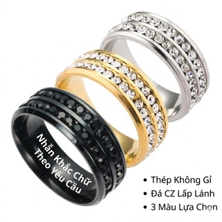 Titanium Steel Couple Rings, engravable by EJ Đồ Trang Sức Tùy Chỉnh