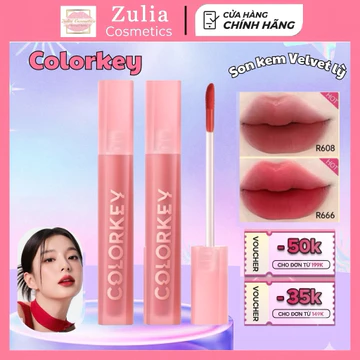 Son Velvet COLORKEY Airy Chất Son Kem Nhung, Mịn Lì, Mềm Mượt Trên Môi 3g