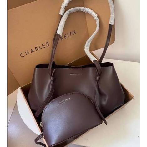 Charles&Keith Tote CNK nâu