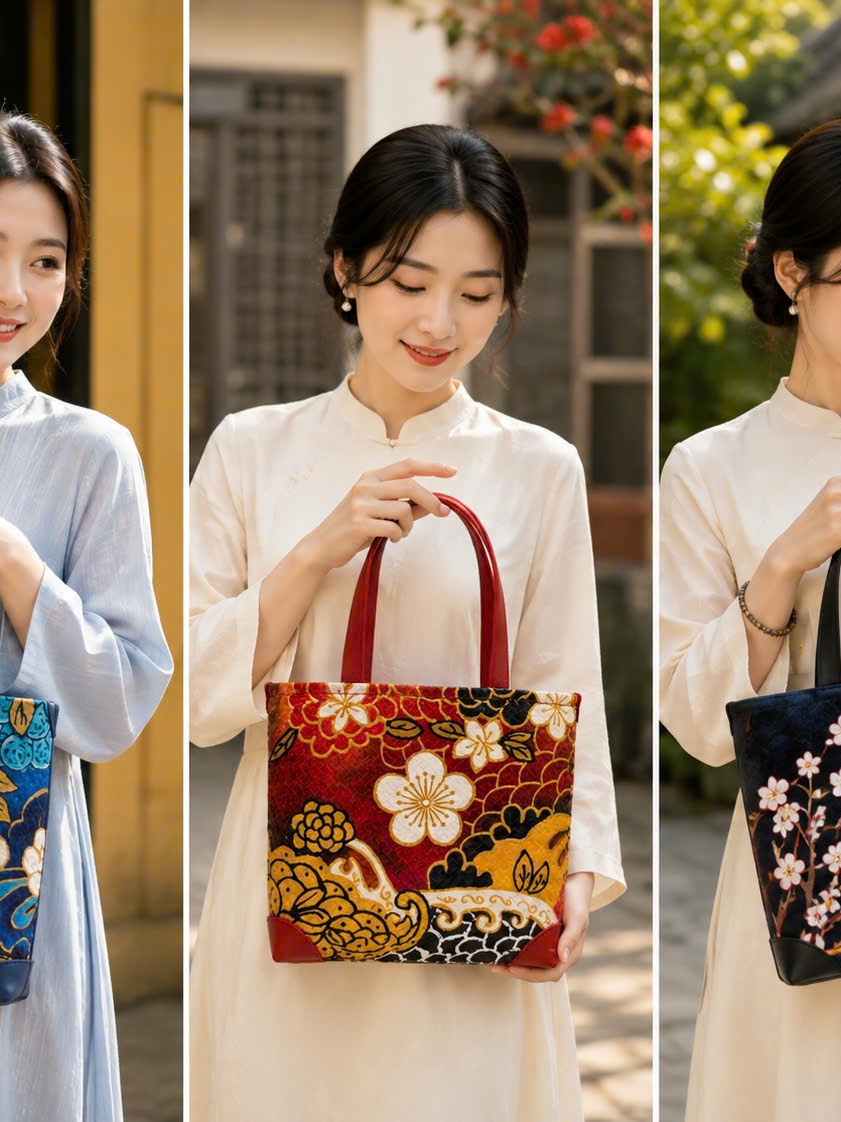Túi Cỏ Bàng MiMi Mộc Vân - Đan Tay vẽ thủ công
