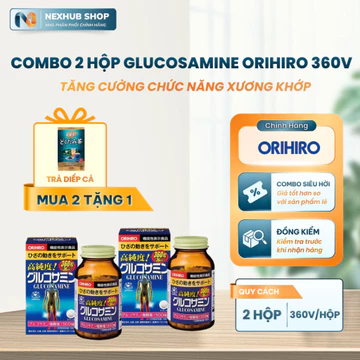 [TẶNG 1 GÓI TRÀ TRỊ GIÁ 250k] Combo 2 Hộp Glucosamine Orihiro - Glucosamine Nhật Bản - Hỗ trợ xương khớp - 360 Viên