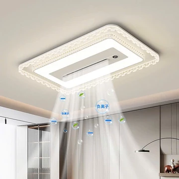 Quạt Đèn Ốp Trần Không Cánh, Quay 180 Độ, Điều Khiển Từ Xa, Đèn LED 3 Màu Lắp Được Các Loại Trần Thạch Cao Trần Nhựa Gỗ