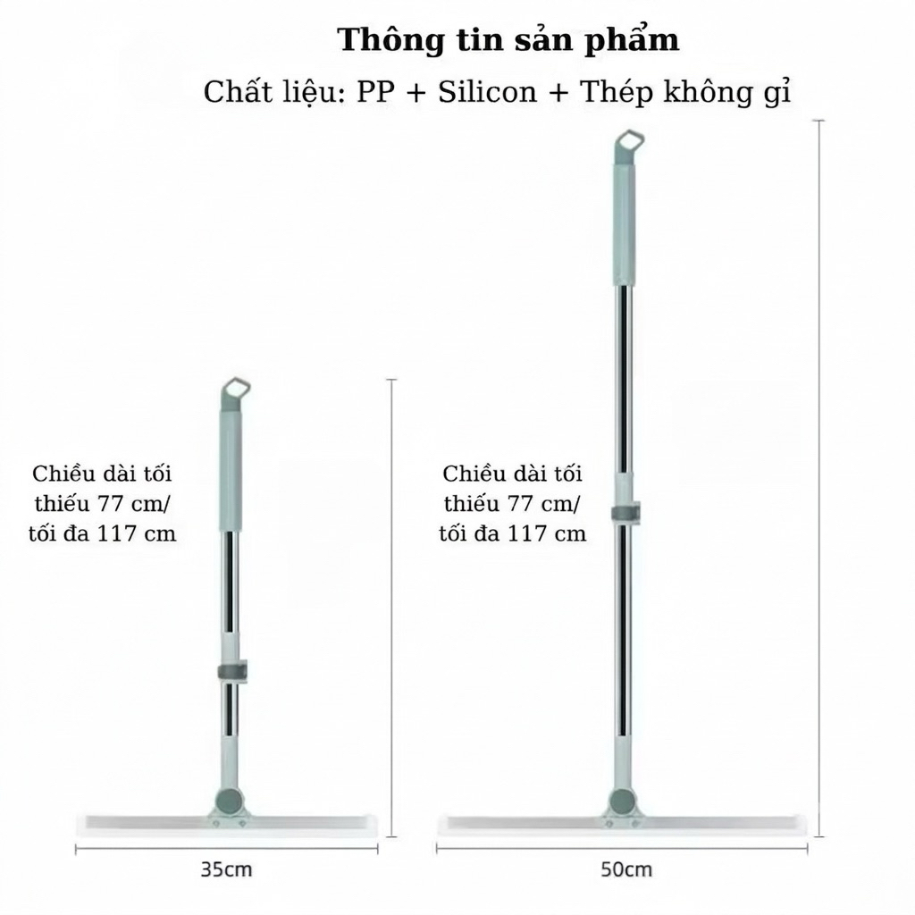 Chổi Gạt Nước Sàn Nhà 1,17m Tắm Quét Nhà Thông Minh Gạt Sạch Nhà Tắm Chống Trượt