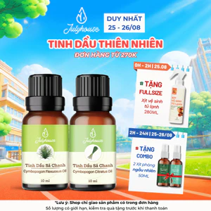Tinh dầu thơm phòng Julyhouse Sả Chanh, Quế nguyên chất từ vùng trồng Việt Nam, xông phòng khử mùi làm thơm hiệu quả