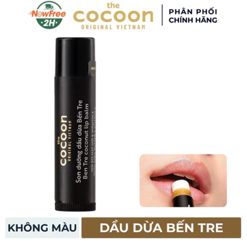 Son Dưỡng Môi Cocoon 5g Thuần Chay Dầu Dừa Bến Tre Dưỡng Môi Mềm Mịn Không Màu Giúp Dưỡng Ẩm Môi An Toàn Lành Tính.