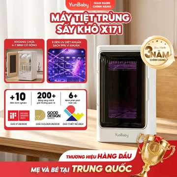 Máy tiệt trùng sấy khô bảo quản 24H UVC YunBaby X171 – công nghệ tiệt trùng 8 đèn UVC, bảo hành 3 năm