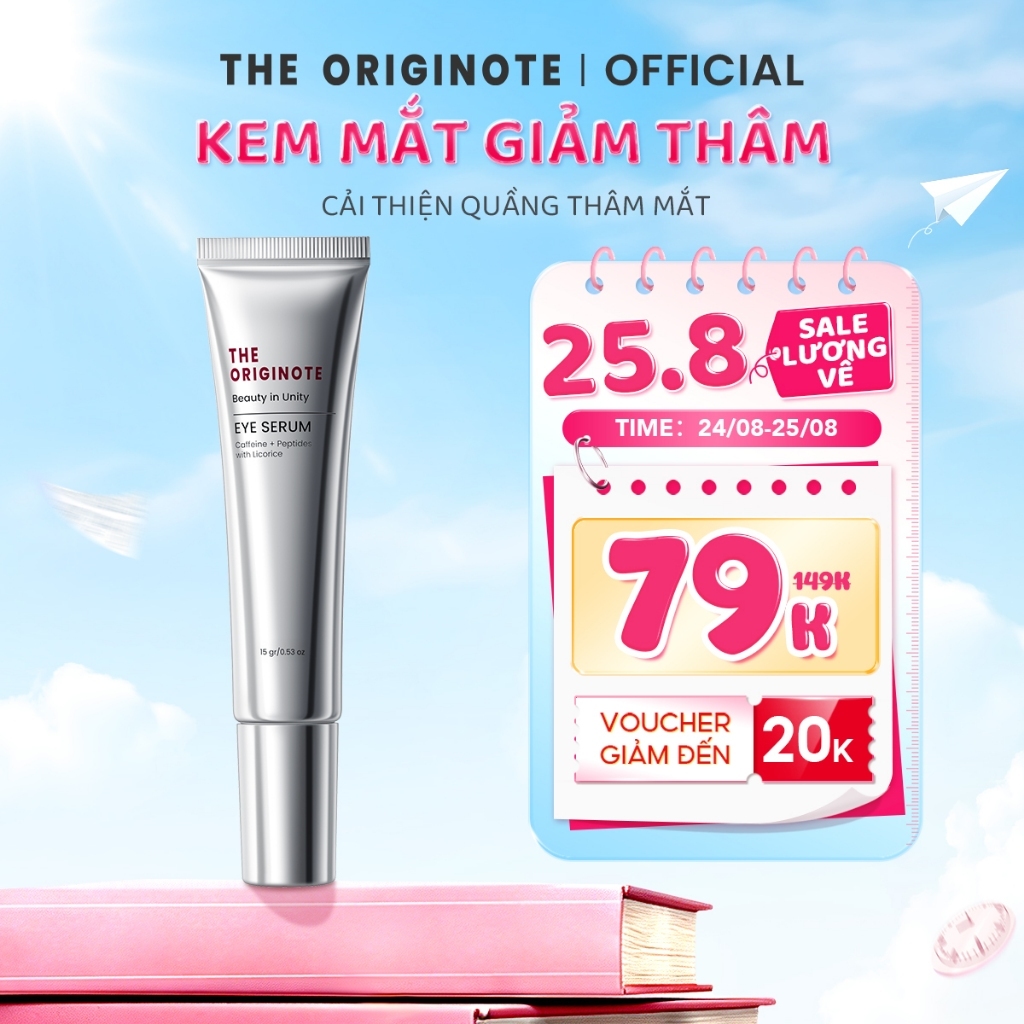 Kem mắt giảm thâm The Originote giảm thâm mắt chăm sóc mắt làm sáng vùng da mắt cấp ẩm căng bóng eye serum 15g