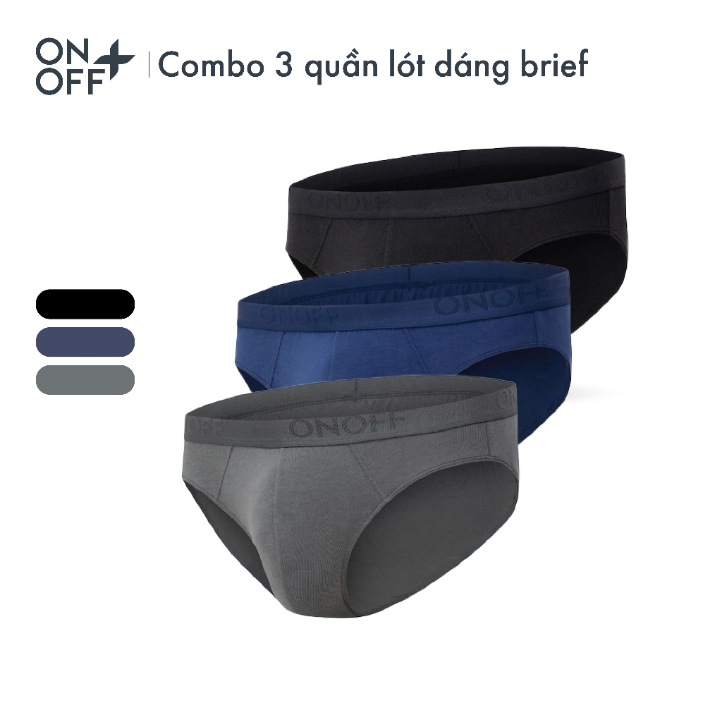 Combo 3 quần lót sịp nam tam giác brief Cotton Spandex lành tính mềm mịn thấm hút nhanh - ONOFF 18UQ24A316 | BigBuy360 - bigbuy360.vn