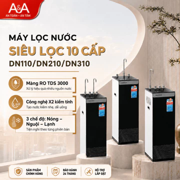 Máy lọc nước Daikiosan DN310 nóng nguội lạnh – Siêu lọc X2 kiềm tính 10 cấp – RO TDS 3000 – Chính hãng