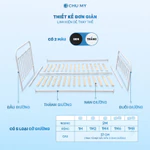 Giường Khung Sắt WILLOW CHU MY Cao Cấp Sơn Tĩnh Điện – Giường Sắt Decor Hiện Đại Chịu Lực 500kg Nan Gỗ (Màu Trắng) — ảnh 5