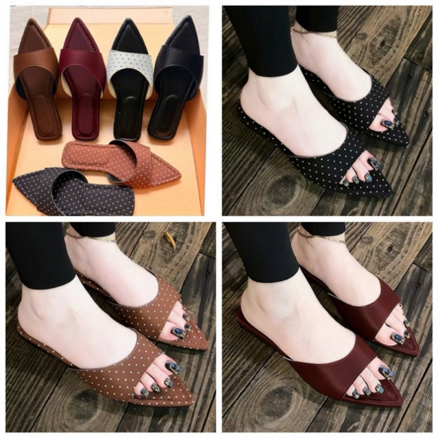 DÉP LÊ NỮ CHẤM BI HÀN QUỐC – ÊM CHÂN, NHẸ MỀM, THỜI TRANG Mã A15 (form nhỏ nên tăng 1 size ạ)