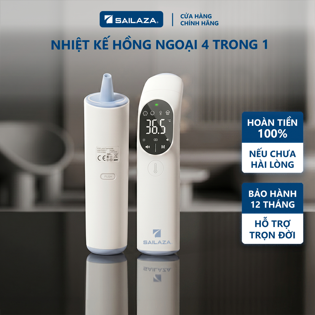[CHÍNH HÃNG] Nhiệt kế điện tử hồng ngoại 3 trong 1 cao cấp Sailaza AOJ20F, bảo hành 24 tháng