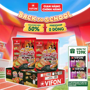 [VOUCHER HOT 10%] Thùng 18 gói Mì tôm chua cay Hoàng Đế/ Sườn heo nướng Bali VIFON Chất lượng xuất khẩu 100gr/gói