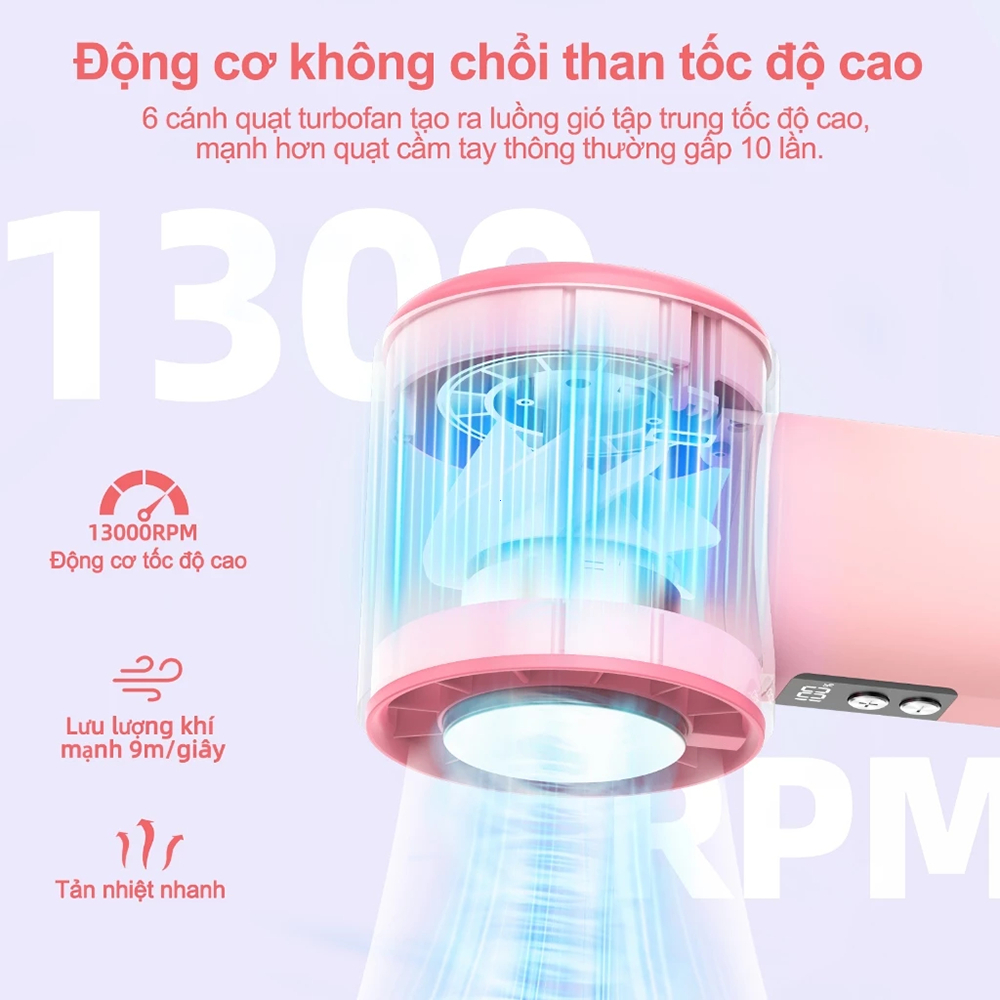 ⚡Quạt Cầm Tay Mini⚡  LED Màn hình 100 Cấp Quạt Mini hiệu quả đá lạnh Quạt Turbo tốc độ cao | BigBuy360 - bigbuy360.vn