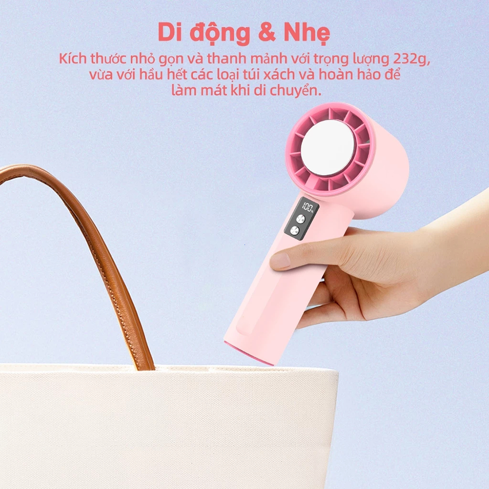 ⚡Quạt Cầm Tay Mini⚡  LED Màn hình 100 Cấp Quạt Mini hiệu quả đá lạnh Quạt Turbo tốc độ cao | BigBuy360 - bigbuy360.vn