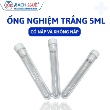 Bịch 500 Ống Nghiệm Trắng 5ml Có Nắp & Không Nắp – Ống Nghiệm Nhựa PP Trong Suốt Dùng Phòng Thí Nghiệm