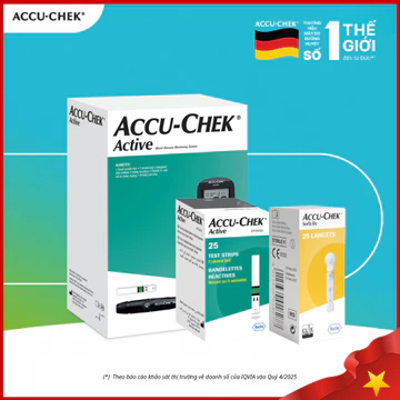 Combo Máy Đo Đường Huyết ACCU-CHEK Active Kèm Hộp 25 Que Thử & 25 Kim Lấy Máu ACCU-CHEK SoftClix