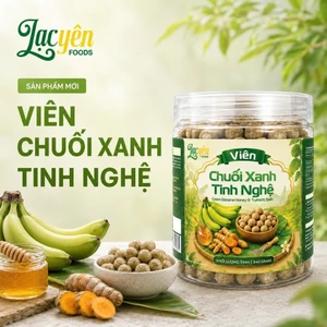 Viên Chuối Xanh TInh Nghệ Lạc Yên Foods - Hỗ Trợ Tiêu Hóa Tốt Dùng Dạng Viên Dùng Tiện Lợi