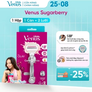 [MỚI] Dao Cạo Nữ GILLETTE VENUS Comfortgilde Hương Olay Sugarberry Với Dải Bôi Trơn - Hộp 1 Cán 2 Lưỡi/ Hộp 4 Lưỡi