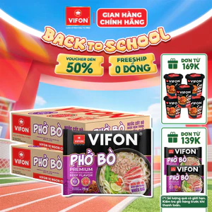 [COMBO SỐC] Combo 2 Thùng 48 Gói Phở Bò VIFON Có Gói Nước Cốt Bò - Cung Cấp Dinh Dưỡng, 75g/Gói Dai ngon đậm vị