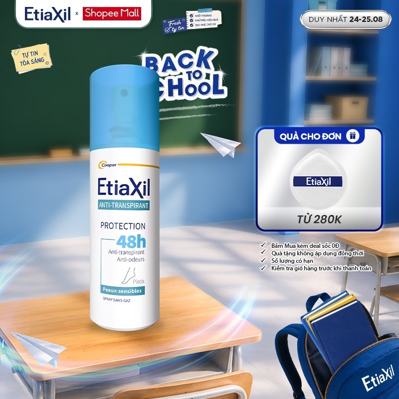 Xịt Khử Mùi Chân Etiaxil Bảo Vệ Kép 100ml
