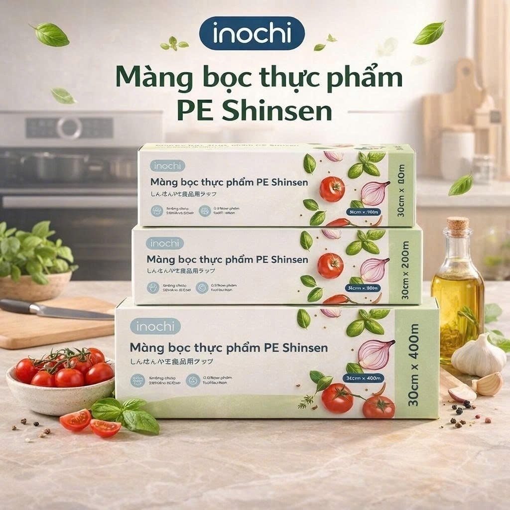 Màng bọc thực phẩm PE Shinsen giúp bảo quản thực phẩm an toàn tiện lợi và bảo vệ sức khỏe