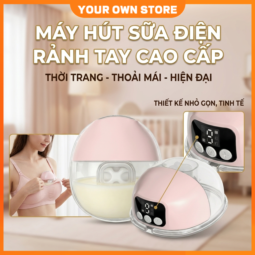 🔥FREESHIP🔥Máy Hút Sữa Đơn Không Dây Bản Cao Cấp Máy Hút Sữa Rảnh Tay 12 Chế Độ Massage Hút Êm Ái