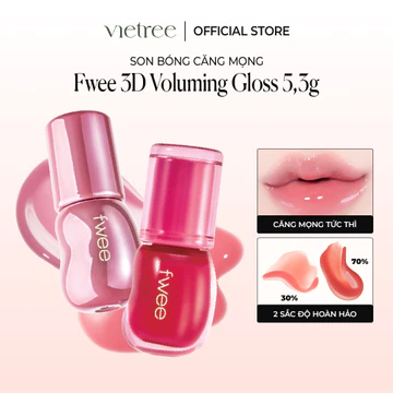 Son Bóng Fwee 3D Voluming Gloss Làm môi căng mọng tức thì, cảm giác thoải mái với độ bóng cao 5.3g
