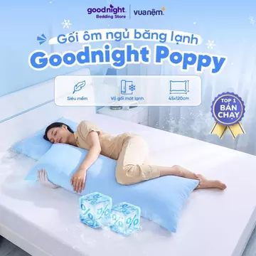 Gối Ôm Và Vỏ Gối Ôm Mùa Hè Goodnight Bedding Poppy Vỏ Gối Ôm Cooling Làm Mát Bông Gòn Nâng Đỡ Êm Mềm 45x120cm Vua Nệm