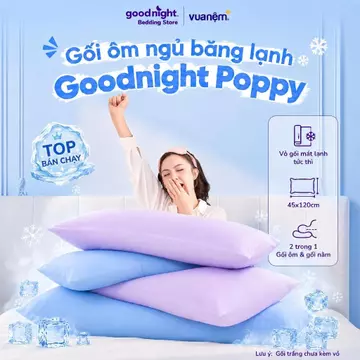 Gối Ôm Và Vỏ Gối Ôm Mùa Hè Goodnight Bedding Poppy Vỏ Gối Ôm Cooling Làm Mát Bông Gòn Nâng Đỡ Êm Mềm 45x120cm Vua Nệm