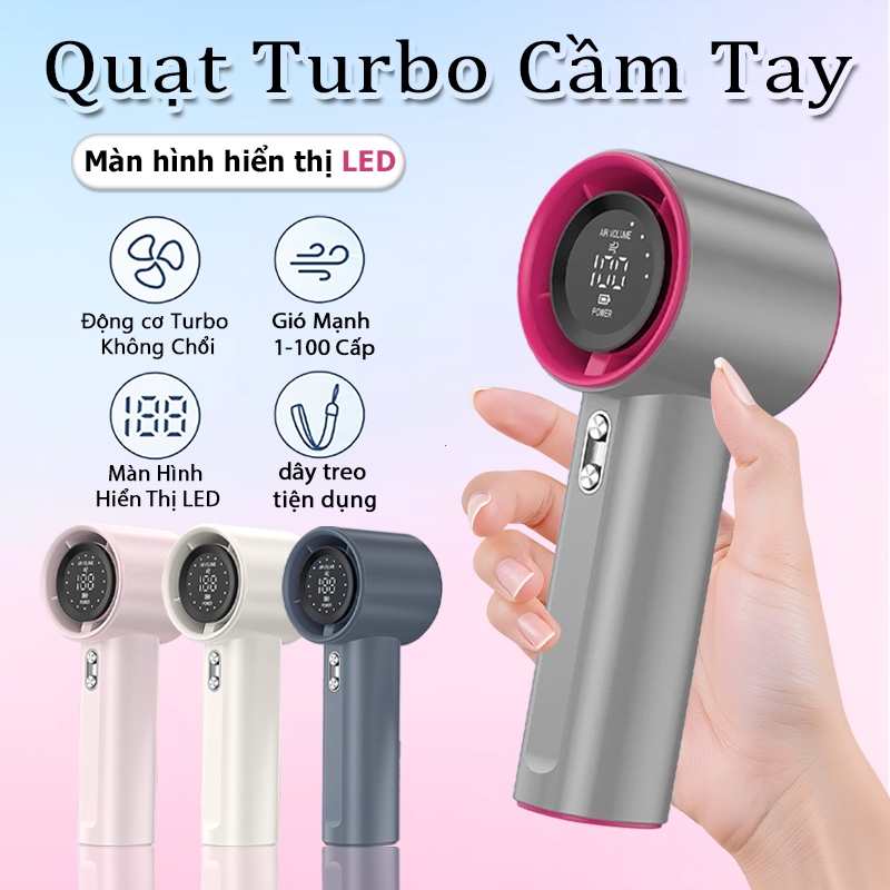❄️2026Quạt Mới Hoàn Toàn❄️LED Màn hình Quạt cầm tay Tiện Lợi Quạt Turbo tốc độ cao Quạt Mini Nhỏ Gọn