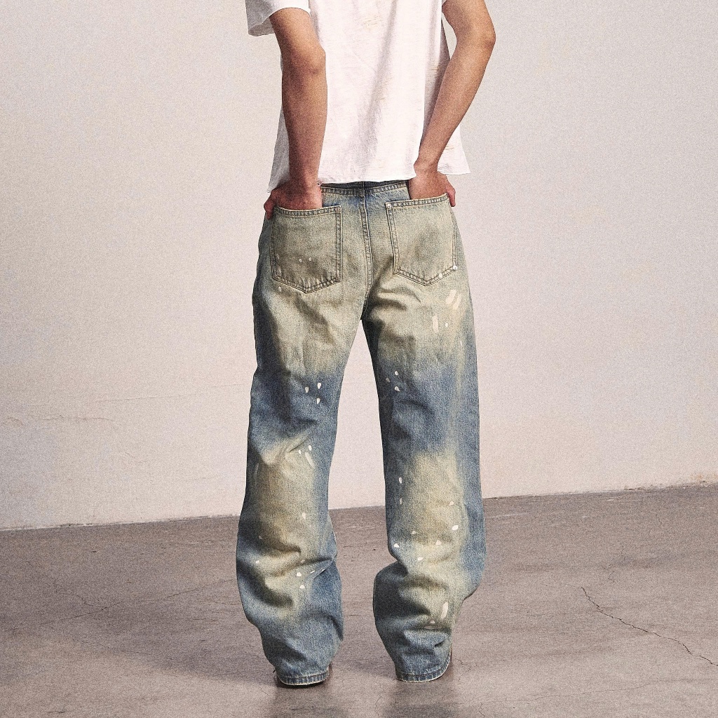 Bad Choices | Quần ống suông STRAIGHT JEANS wash màu vẩy sơn | BigBuy360 - bigbuy360.vn