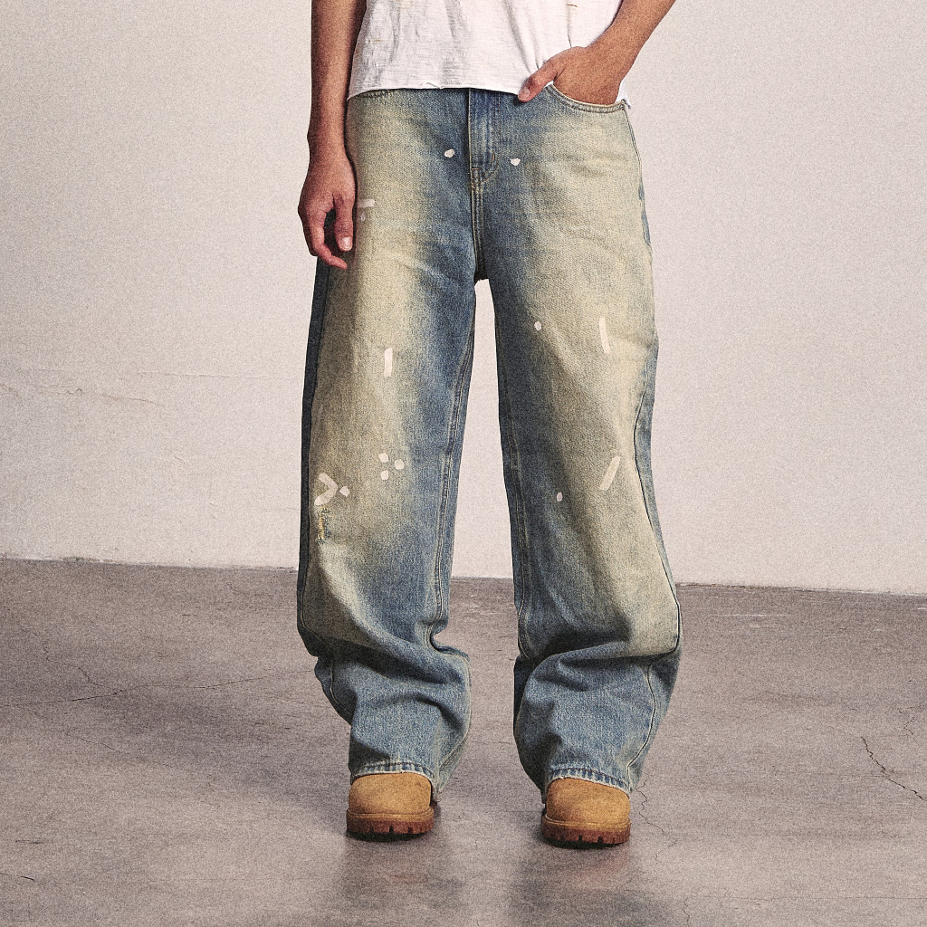 Bad Choices | Quần ống suông STRAIGHT JEANS wash màu vẩy sơn | BigBuy360 - bigbuy360.vn