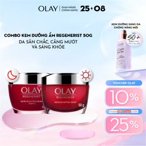 [LS] Combo Kem Dưỡng Ẩm OLAY REGENERIST Ngày & Đêm Căng Mướt, Sáng Khỏe & Phục Hồi Dấu Hiệu Lão Hóa 50GX2