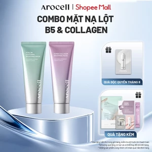 Combo 2 Mặt Nạ Lột Căng Bóng Da Arocell Hyal B5 Soothing & Super Collagen Wrapping Mask 80ml