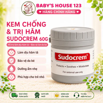 (Chính Hãng) Kem Chống Hăm Sudocrem – Hỗ Trợ Làm Dịu Hăm Tã, Bảo Vệ & Dưỡng Ẩm Da Bé Từ Sơ Sinh - Hộp 60g