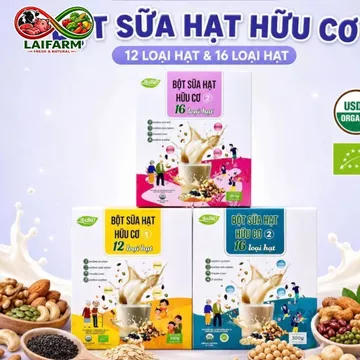 [Laifarm] Bột Sữa Hạt Hữu Cơ Anbio 12-16 Loại Hạt 300g ( Hộp 15 gói ) Pha sữa tiện lợi