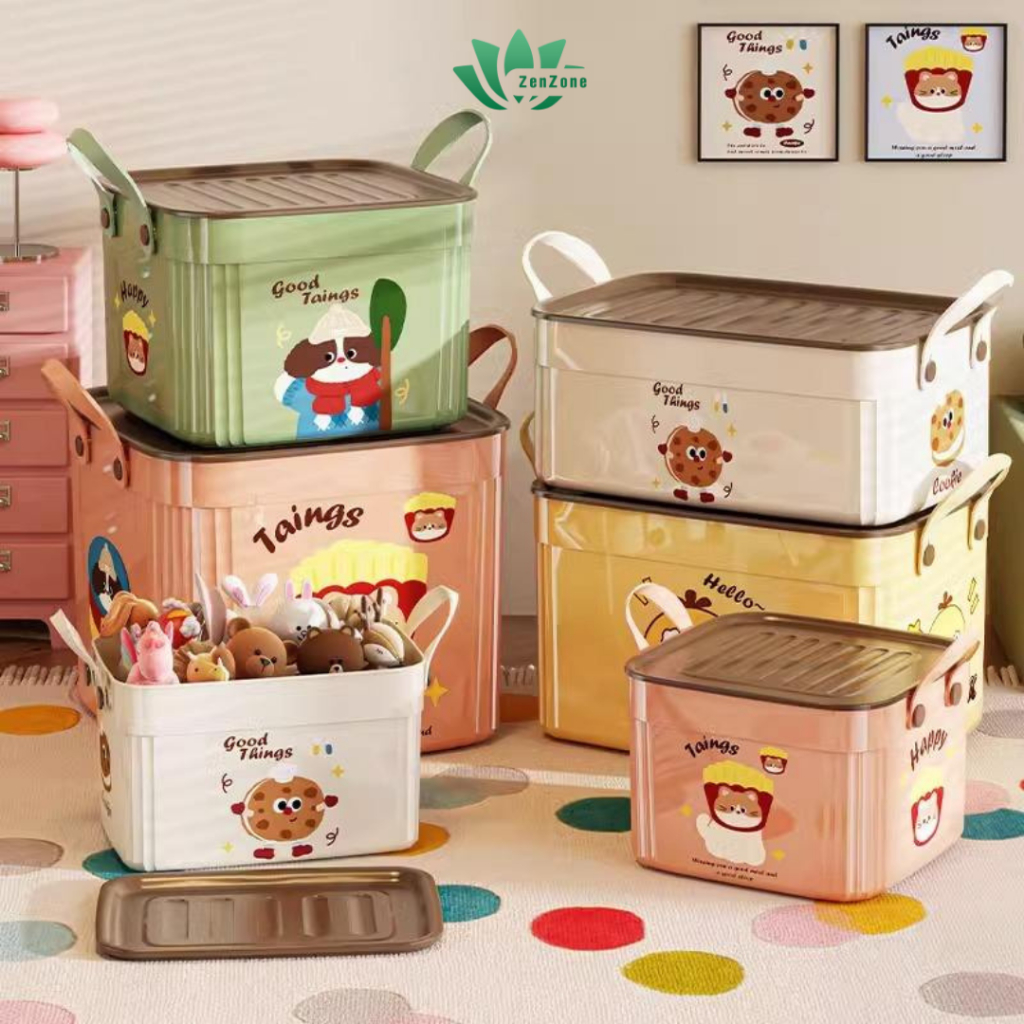 Hộp Nhựa Đựng Đồ Đa Năng Có Nắp Quai Cầm, Hộp Đựng Đồ Quần Áo, Đồ Chơi, Đồ Ăn Vặt, Sách Truyện