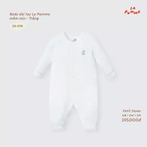Body dài tay sơ sinh La Pomme- Bé trai/ bé gái từ 3-8kg- Thiết kế thông minh, bảo vệ toàn diện, thấm hút - Newborn - 12M