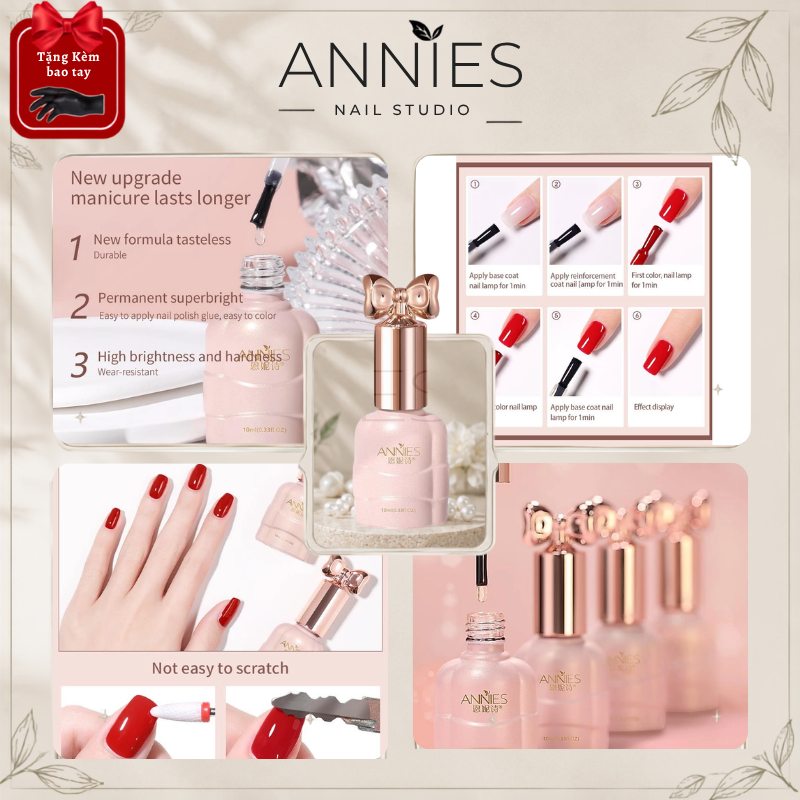 ANNIES Gel Phủ Bóng Cường Lực – Top Coat Bảo Vệ & Siêu Bóng Cho Sơn Gel Móng Tay – Dùng Đèn UV