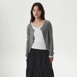 Áo Cardigan WHO.A.U Ribbed Button Cardigan_WHCKGB822F