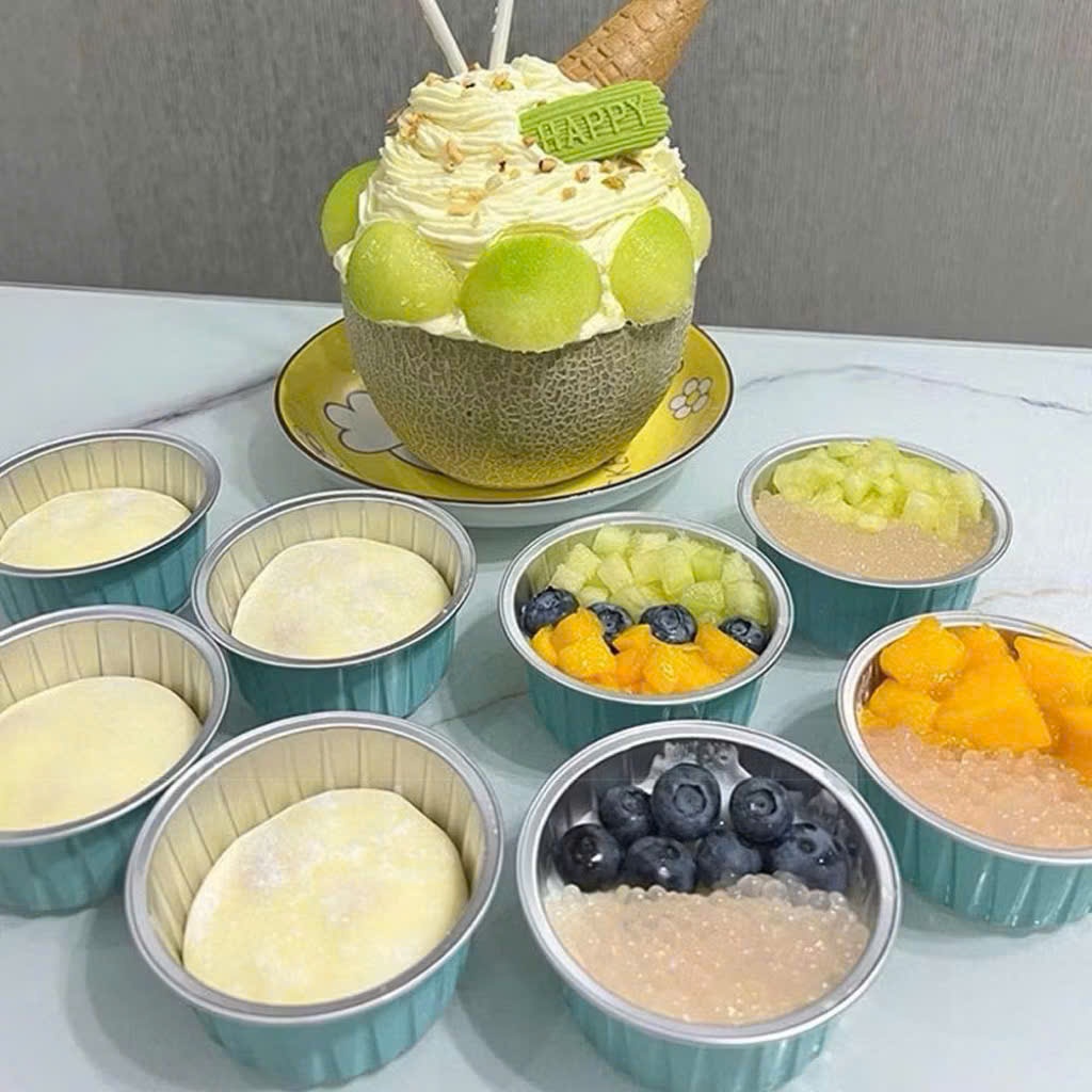 Combo 50 cốc nhôm làm bánh siêu cute,  cốc nhôm làm bánh cho nồi chiên không dầu và dễ dàng tiện lợi