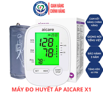 Máy đo huyết áp bắp tay AICARE X1 Hàng Chính Hãng ( Giọng nói Tiếng Việt)