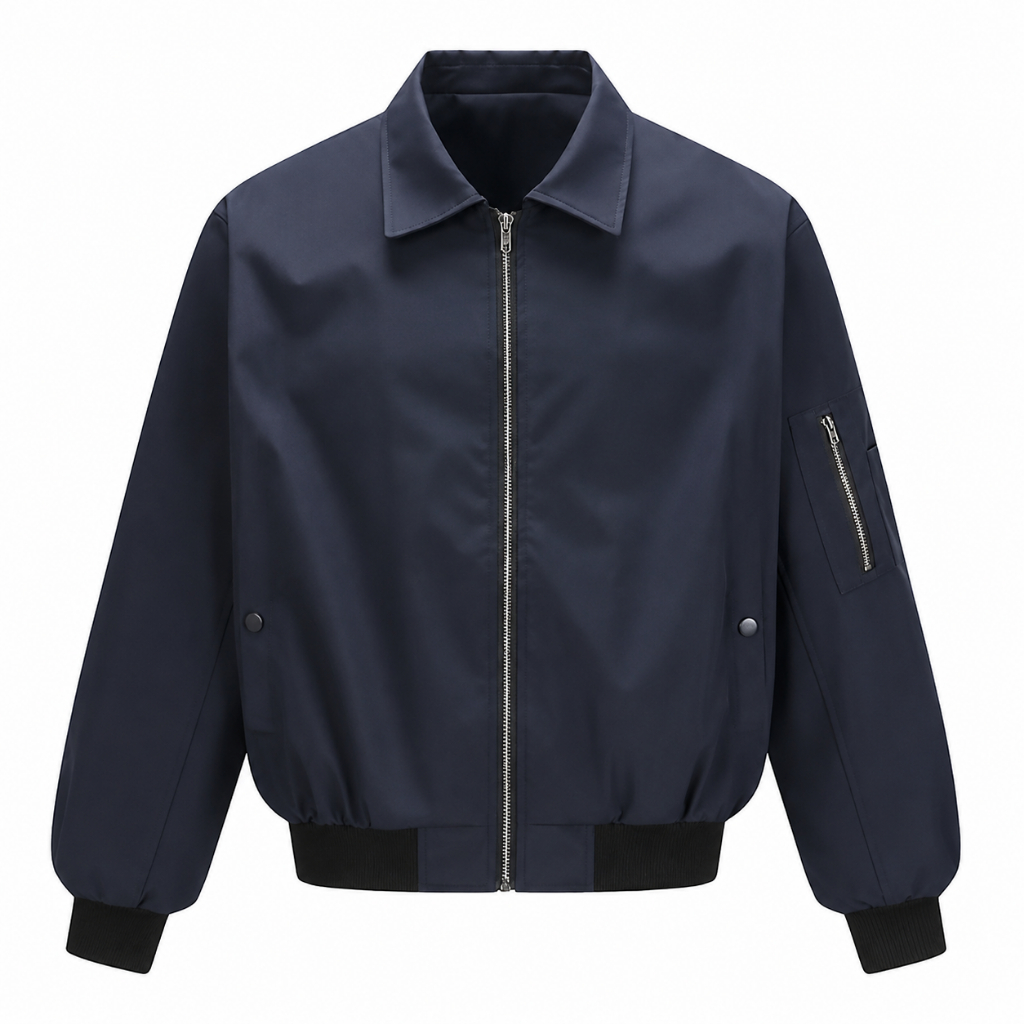 Áo Khoác Bomber Cổ Bẻ BOMW553 Unisex Nam Nữ Áo Khoác Gió Form Rộng Khóa Kéo Túi Zip Tay Phong Cách Streetwear