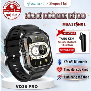 Đồng hồ thông minh thể thao Valdus VD38 Nghe gọi Bluetooth theo dõi  vận động sức khỏe bảo hành 1năm