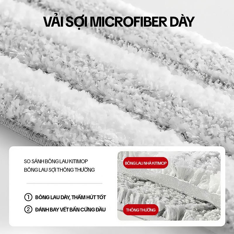 Bộ lau nhà tách nước bẩn KITIMOP SC09 thùng tự giặt vắt, bàn lau 38cm, kèm 3 bông lau | BigBuy360 - bigbuy360.vn