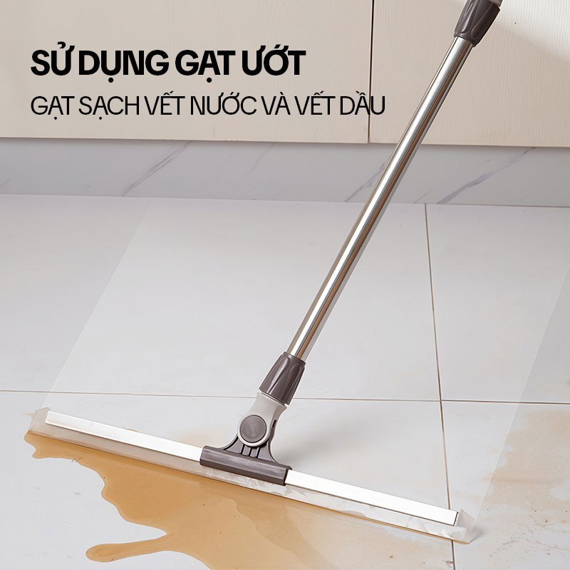 Cây gạt nước sàn nhà KITIMOP G50 50cm đa năng 3 trong 1, quét bụi gom tóc, cán inox tăng giảm | BigBuy360 - bigbuy360.vn