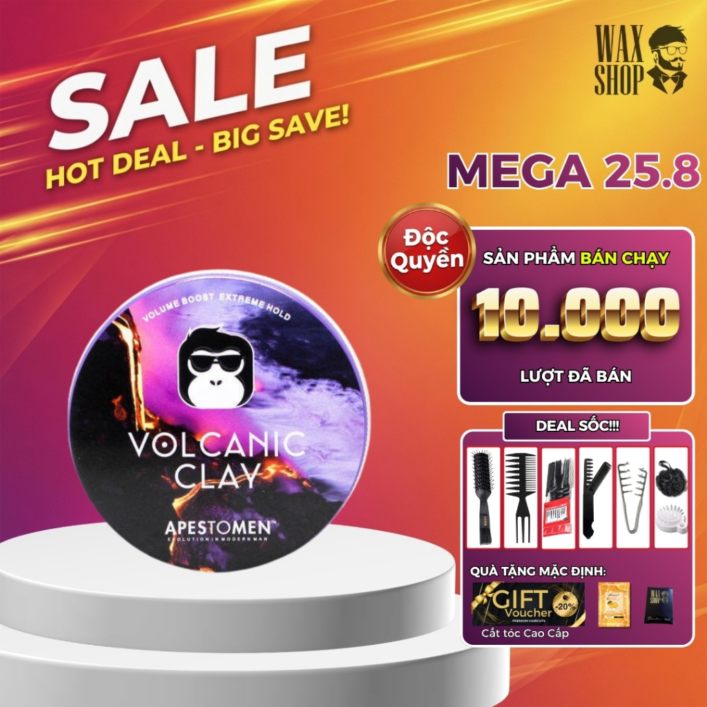Sáp vuốt tóc nam Volcanic Clay Apestomen chính hãng gel, wax giữ nếp tóc – Waxshop – C2